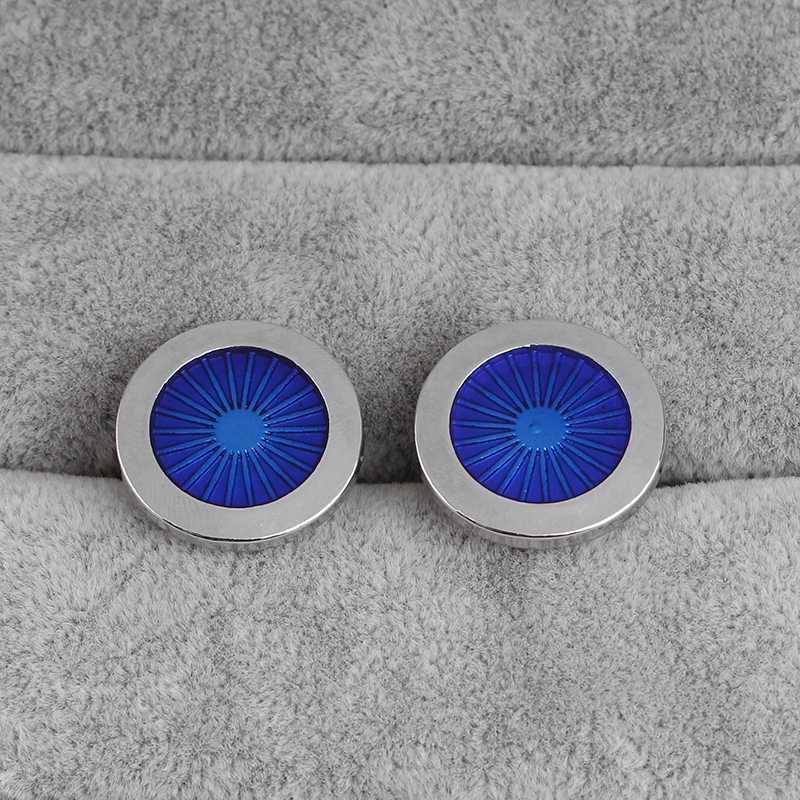 Khuy Măng Sét Tròn Bằng Kim Loại Phong Cách Doanh Nhân Cho Nam