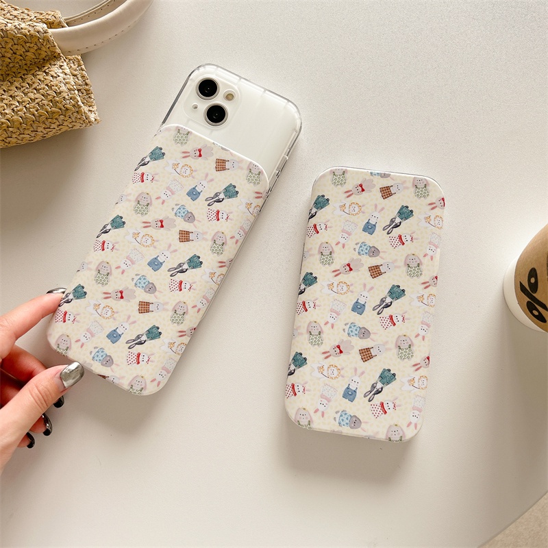 Mới Ốp Điện Thoại Có Nắp Trượt Bảo Vệ Màn Hình Chống Rơi Họa Tiết Chú Thỏ Dễ Thương Cho iP Phone 14 11 12 13 Pro Max Plus