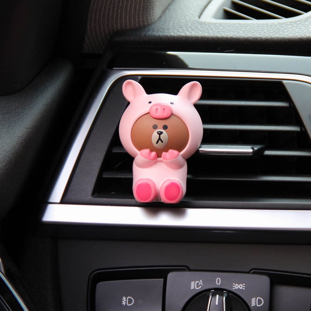 LINE FRIENDS Kẹp Khuếch Tán Nước Hoa Gắn Lỗ Thông Gió Xe Hơi Hình Gấu Nâu Dễ Thương