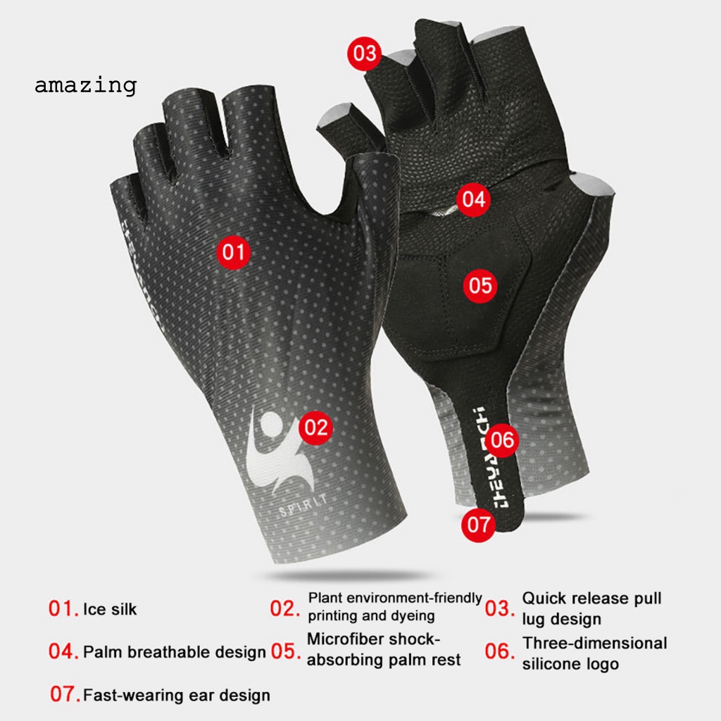 1 Đôi Găng Tay Nửa Ngón Chống Trượt Khi Đi Xe Đạp Leo Núi Unisex