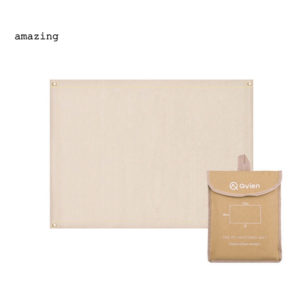 1 Set Thảm Sợi Thủy Tinh Chống Cháy Thiết Kế Mắt Đồng Dành Cho Cắm Trại