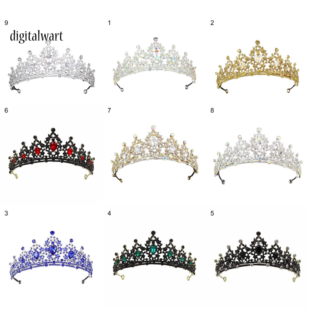 Kỹ Thuật Số| Vương Miện Công Chúa Đính Đá Phong Cách Baroque Thanh Lịch Dành Cho Cô Dâu