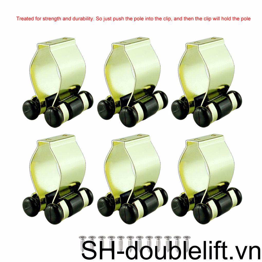 Set 6 Kẹp Cố Định Cần Câu Cá Gắn Tường Bằng Kim Loại