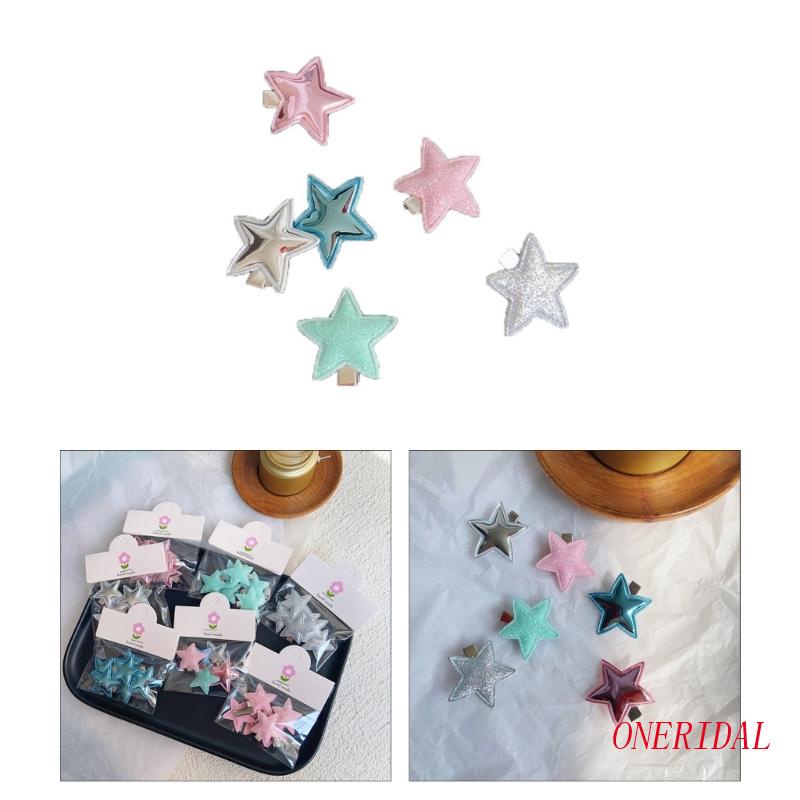 Set 6 Kẹp Tóc Kim Loại Hình Ngôi Sao Thời Trang