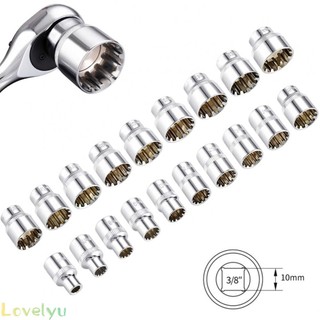 ⭐2023 ⭐Socket 3/8\" Square Driver 6-24mm Chrome Vanadium Steel Ratchet Socket