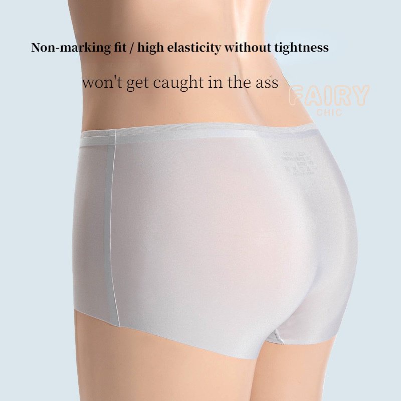 Quần Lót boxer Lưng Cao Chất Liệu cotton Lụa Mát Kháng Khuẩn size Lớn Thời Trang Quyến Rũ Cho Nữ