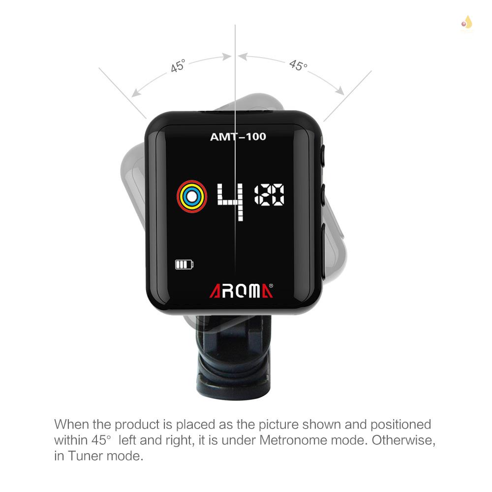 Máy Điều Chỉnh Âm Thanh AMT-100 2 Trong 1 Màn Hình Màu Có Thể Sạc Lại Với Cáp USB Cho Guitar Bass Ukulele Violin