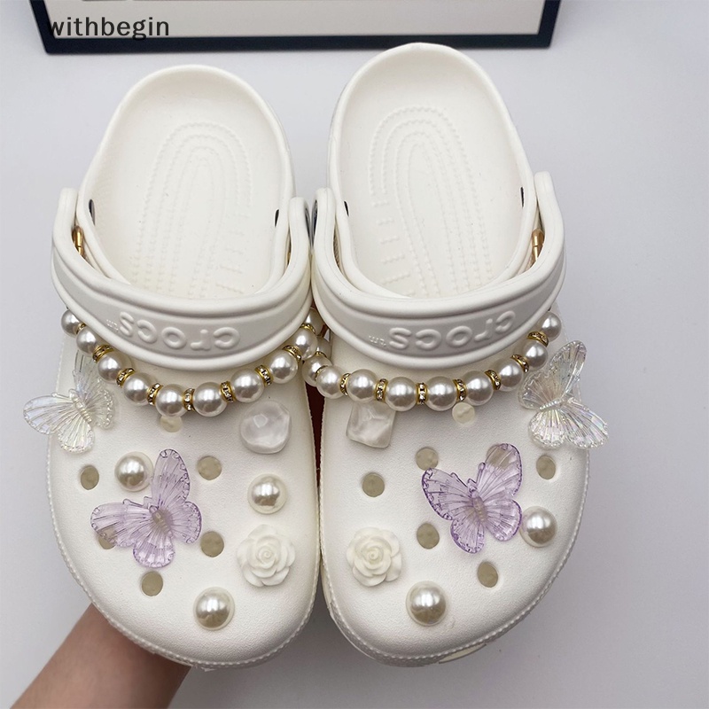 1 Set Phụ Kiện Trang Trí Giày DIY Hình Hoa Bướm Thời Trang