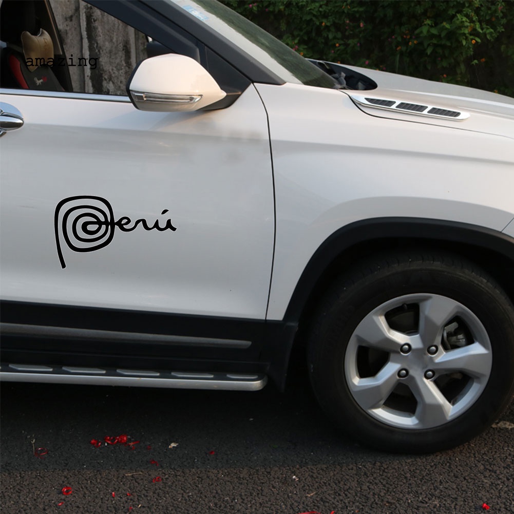 Miếng Dán Trang Trí Thân / Cửa Sổ Xe Hơi Phản Quang In Biểu Tượng MARCA PERU Sáng Tạo