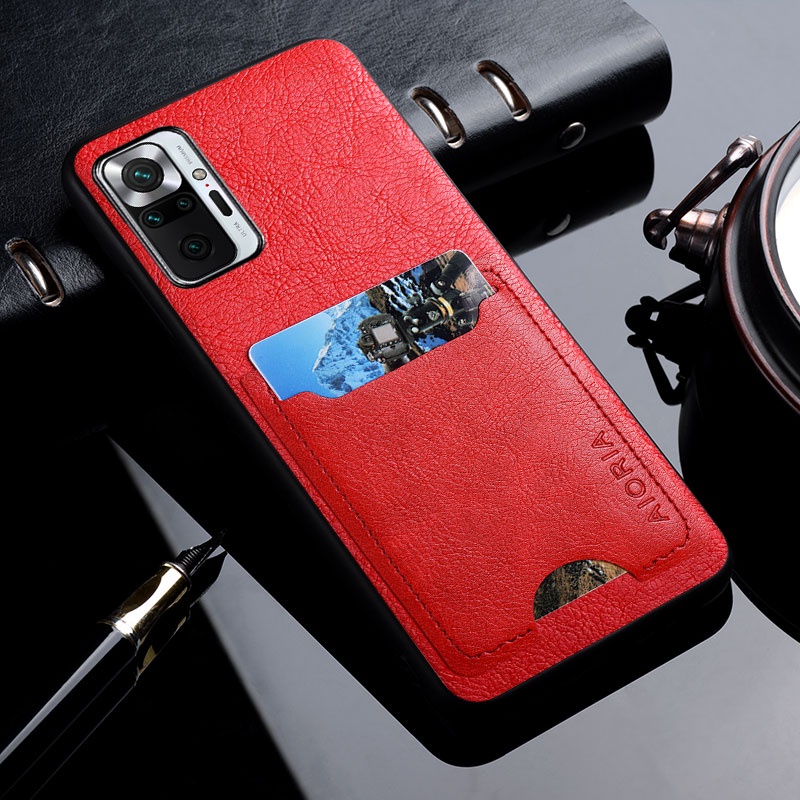 Ốp Điện Thoại Da Pu Có Ngăn Đựng Thẻ Cho Xiaomi Redmi Note 10 Pro Max 5G 10S Redmi Note 10 Pro