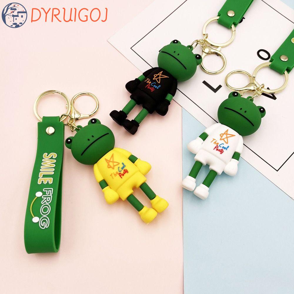 Dyruidoj Móc Chìa Khóa Bằng Hợp Kim Silicon Hình Cô Gái Mặt Cười Dễ Thương Có Thể Di Chuyển Phong Cách Hàn Quốc