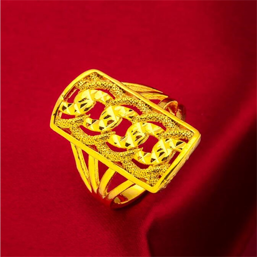 Nhẫn Mạ Vàng 24K Hình Hoa Xinh Xắn Cho Nữ