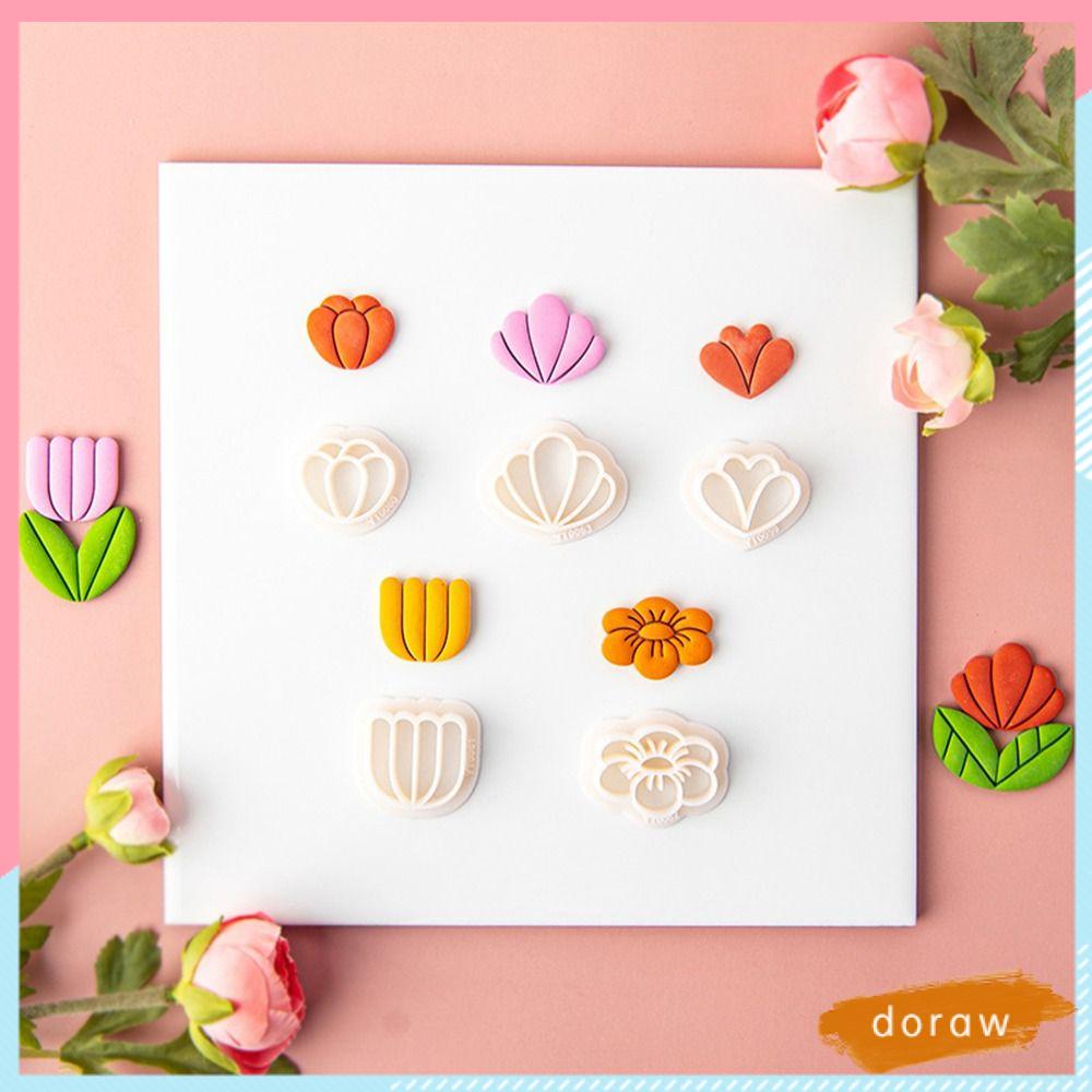 Bộ 2 Khuôn Cắt Bông Tai Hình Hoa Lá Mềm Mại Tiện Dụng