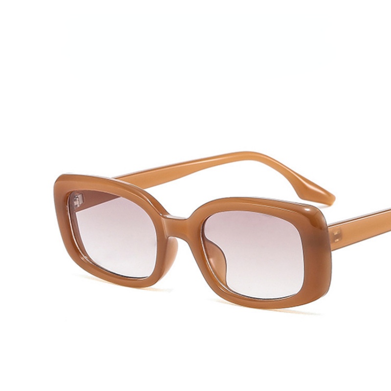 (AIMURUSI) COD Kính Mát Gọng Nhỏ Màu Nâu Phong Cách Vintage Hàn Quốc Cho Nữ