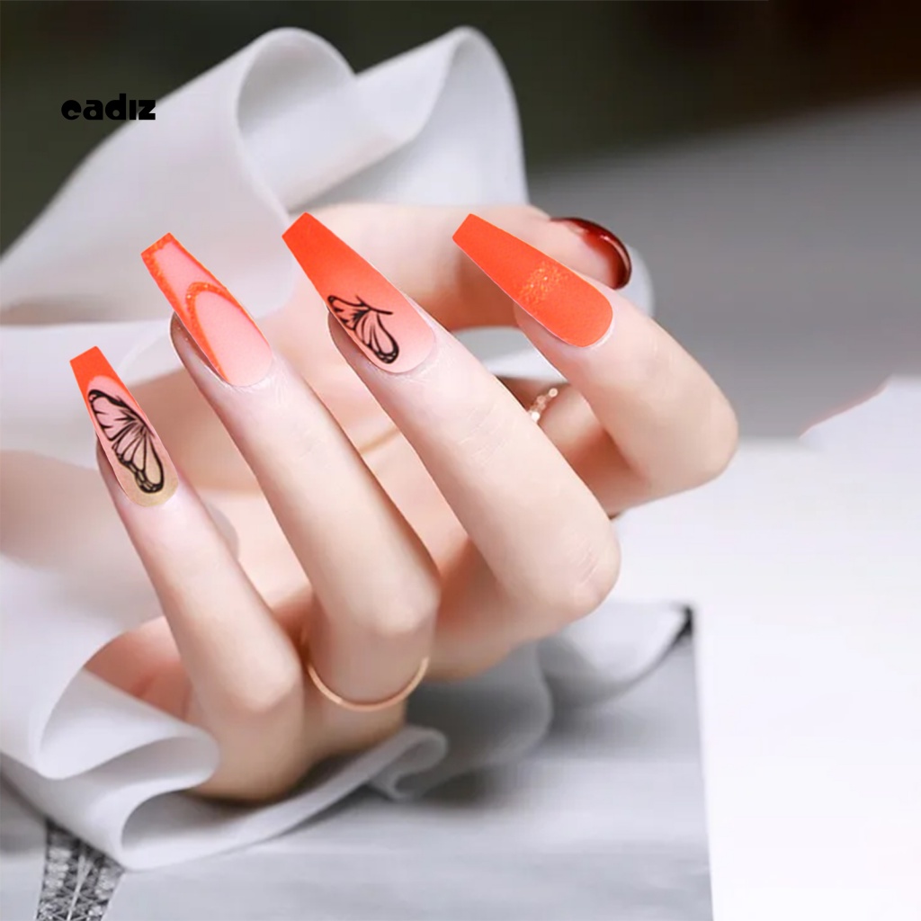 Bộ 24 Móng Tay Giả Che Phủ Toàn Diện Kèm Keo Dán Có Thể Tái Sử Dụng