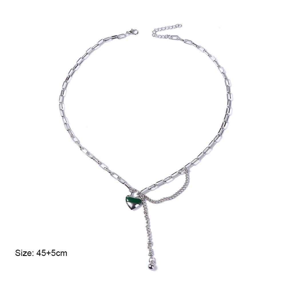 Vòng cổ Hợp Kim Hình Trái Tim Đơn Giản Sáng Tạo Phong Cách Hip Hop Hàn Quốc Cho Nữ