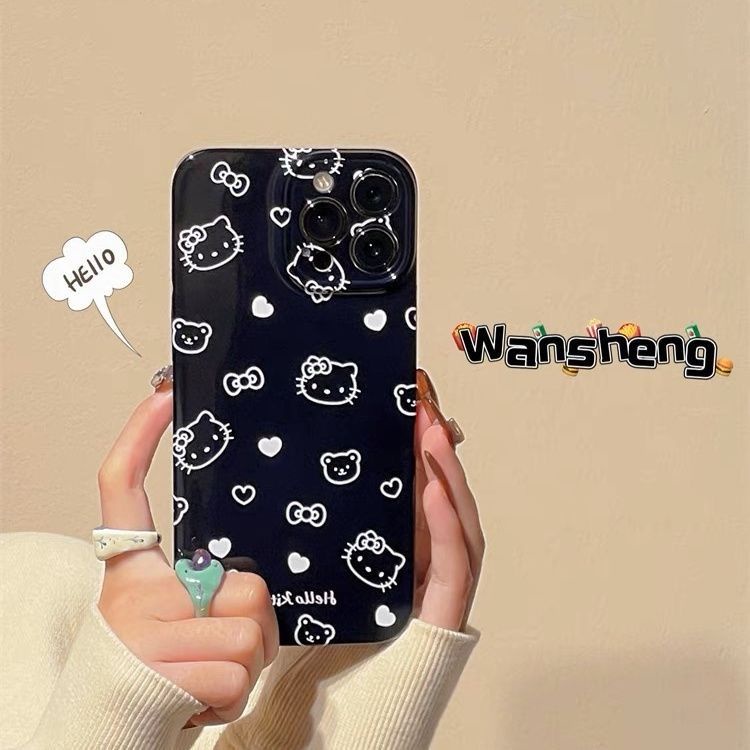 ✅Ốp Điện Thoại Họa Tiết Hello Kitty Lấp Lánh Dễ Thương Chống Sốc Cho Iphone 11iPhone14promax 12 C91F 13