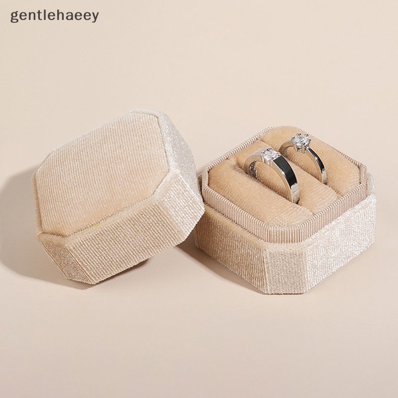 Gent Hộp Đựng Trang Sức Hình Bát Giác Bằng Vải Nhung Kẻ Sắp Xếp Gọn Gàng EN