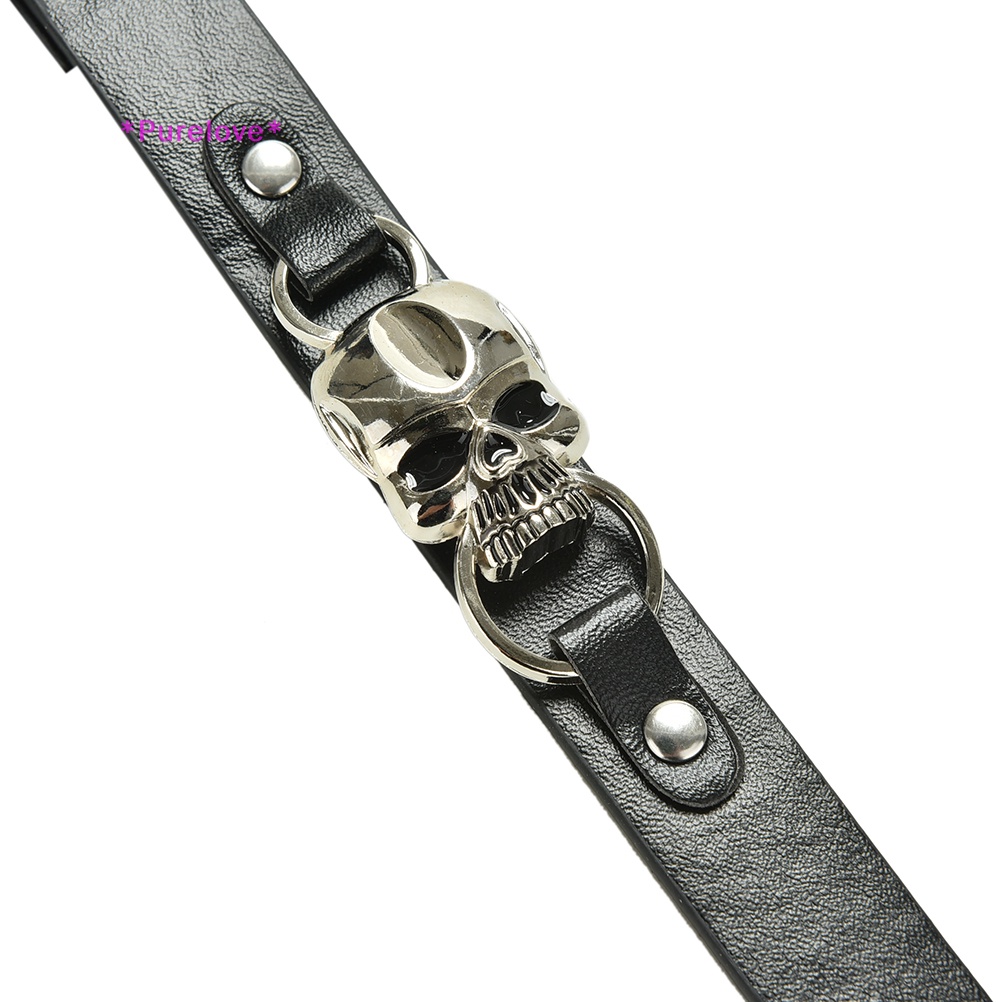 Vòng Tay Da Mặt Đầu Lâu Cá Tính Cho Nam Mới