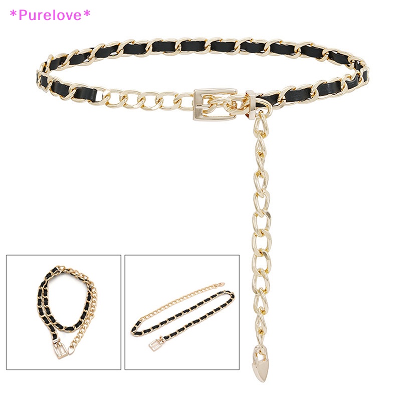 Thắt Lưng Dây Xích Kim Loại Tua Rua Dài Phù Hợp Với Đầm Jean Dành Cho Nữ Mới