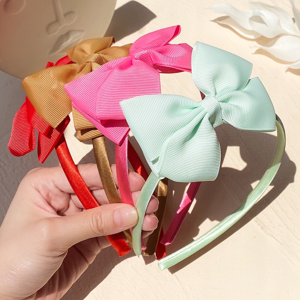 Set 3 cài tóc nơ KIDSBOWS ngọt ngào cho bé gái với 20 màu tùy chọn