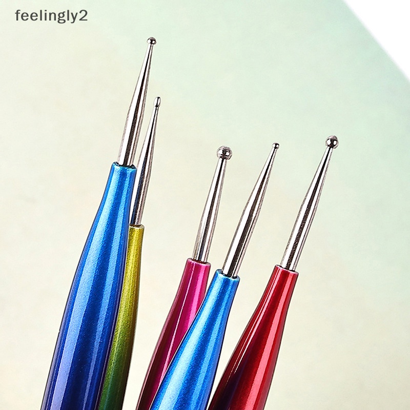 Set 5 Bút Hai Đầu Đính Đá Trang Trí Móng Tay Nghệ Thuật