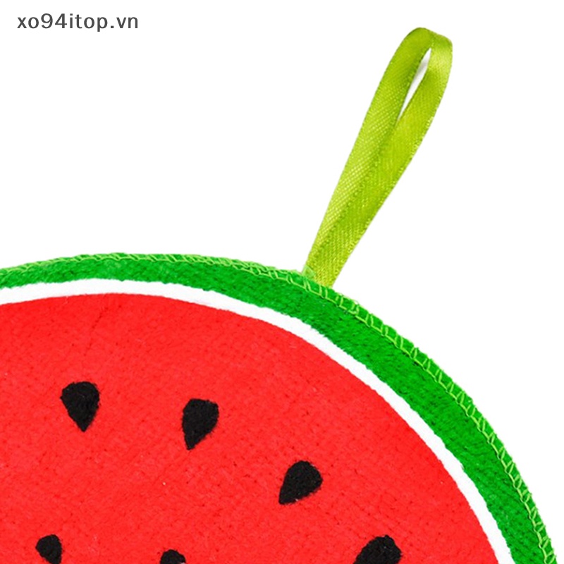 Xoitop Khăn Lau Tay Treo Nhà Bếp Vải Nhung San Hô Thấm Hút Tốt Không Xơ Vải Hình Trái Cây Đáng Yêu VN