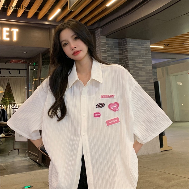 Mfc Áo Sơ Mi Tay Ngắn Dáng Rộng Cơ Bản Dành Cho Nữ Mùa Hè