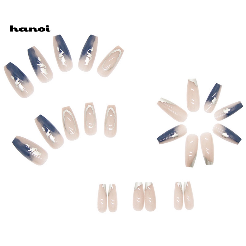 Miếng Dán Trang Trí Móng Tay Bằng ABS Màu Gradient Xanh Dương Dễ Sử Dụng Dành Cho Nữ