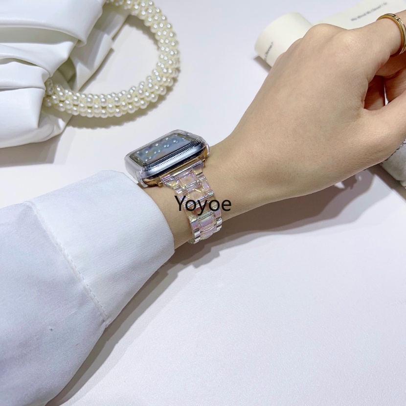 Dây Đeo Đồng Hồ Bằng PVC Mạ Điện Cho Apple Watch Series 8 49mm Ultra 44mm 45mm 42mm Iwatch Ultra Series 7 Se 3 4 5 6 2 1