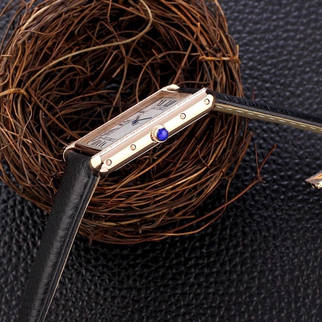 Novicta Đồng Hồ Thạch Anh Bằng Thép Dây Da Siêu Mỏng Mặt Vuông Đơn Giản Cho Cặp Đôi Nam Nữ