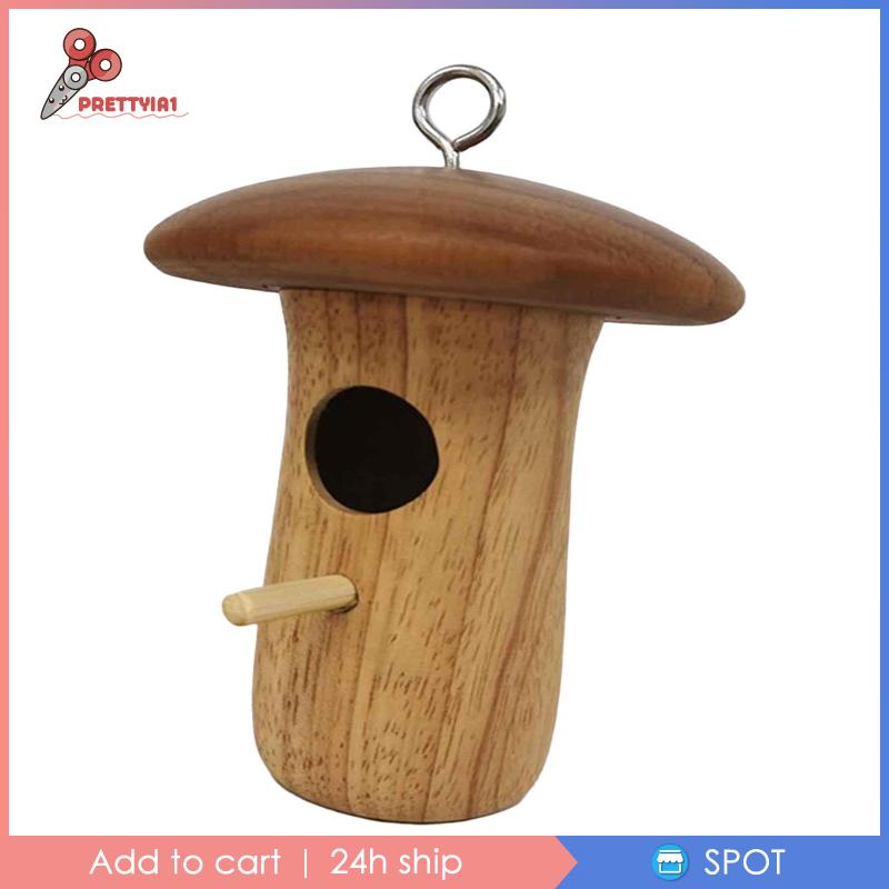 1 [Prettyia1] Tổ Chim Bằng Gỗ Treo Sân Vườn / Cửa Sổ /