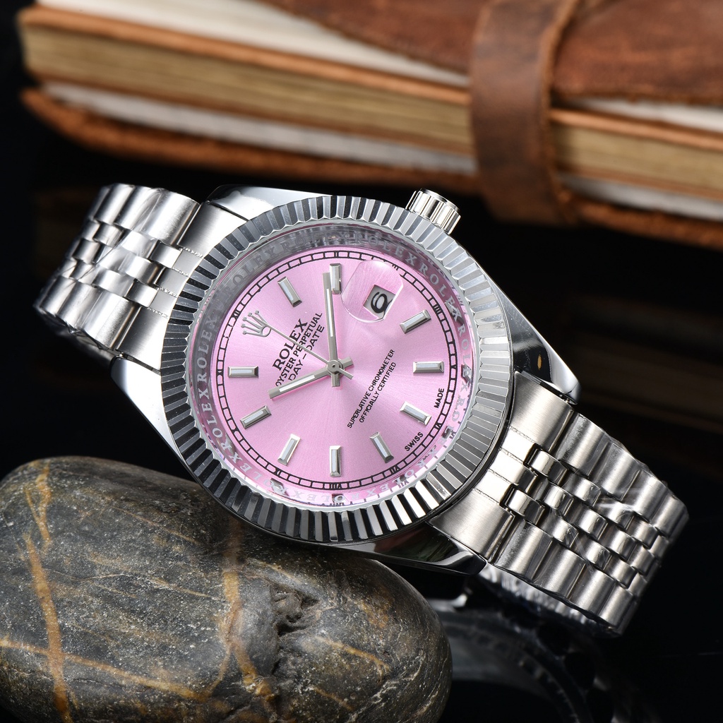 Rolex Đồng Hồ Đeo Tay Thạch Anh Bằng Thép Dạng Gập Ba Kim Tối Giản Cho Nam