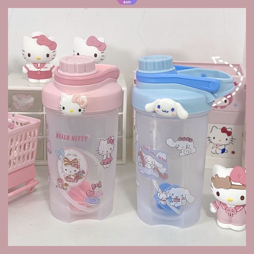 Bình Nước Nhựa Dung Tích Lớn 500ML / 700ML Hình Sanrio Hello Kitty Cinnamoroll Dễ Thương