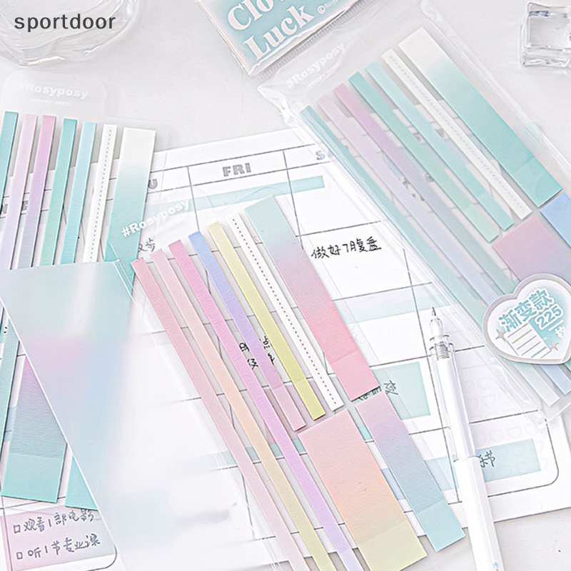 [sportoutdoor] 225 Tờ Giấy Ghi Chú Dính Trong Suốt Nhiều Màu Sắc Gradient Đáng Yêu Cho Học Sinh [out]