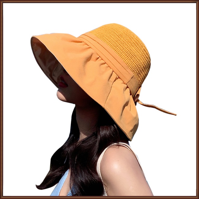 Nón Tai Bèo Rộng Vành Chống Tia Uv Thoáng Khí Đính Nơ Ngọt Ngào Thời Trang Mùa Hè Cho Nữ