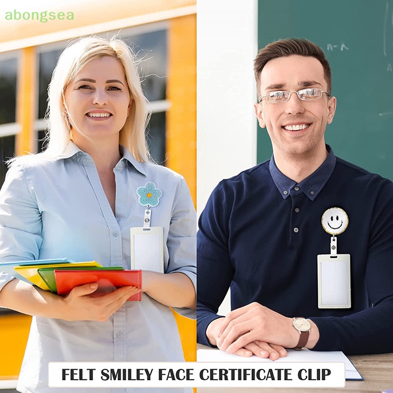 Abongsea Móc Treo Thẻ Bằng Nhựa ABS Có Thể Thu Gọn Tiện Dụng Cho Y Tá / Học Sinh