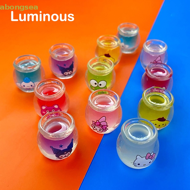 SANRIO Set 2 Bình Đựng Mật Ong Mini Bongsea Bằng Nhựa Resin Thủ Công Ba Chiều Phát Sáng DIY