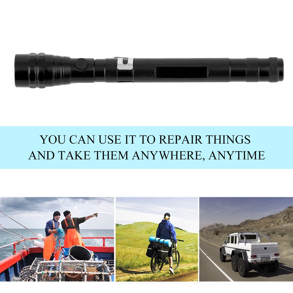 360° Flexibleized Head Hard Wearing Aluminum Case Telescopic Flexible 3 Led Flashlight Pick Up Tool Lamp Light [Q/3]