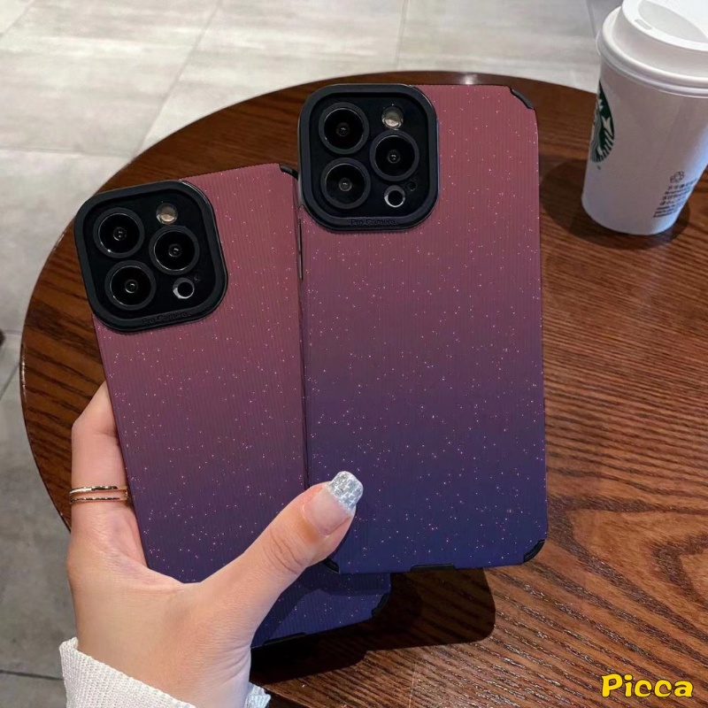 Ốp Điện Thoại Da Silicon Mềm Hình Bầu Trời Đầy Sao Màu Gradient iPhone 11 Pro Max XR 7Plus 11 14 13 12 Pro Max X 7 8 Plus XS Max