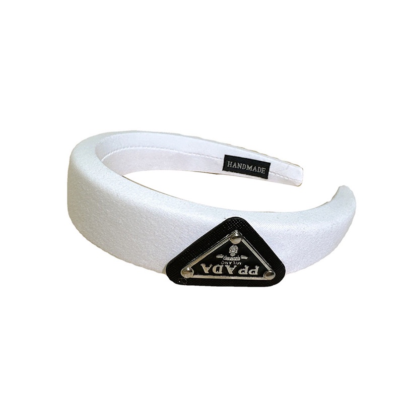 Băng Đô Vải Hình Tam Giác Màu Trắng Đen Thanh Lịch