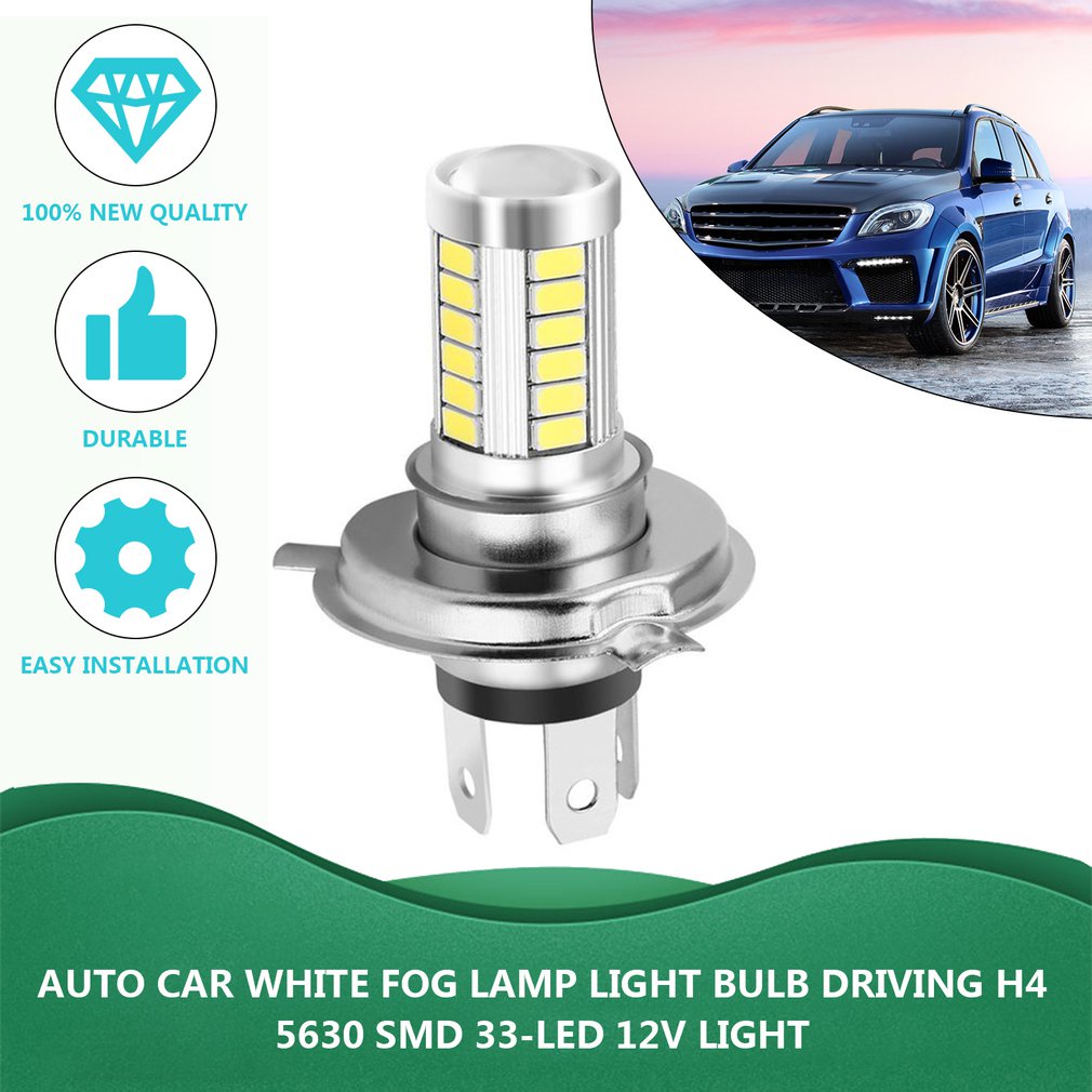 H4 33Smd 5630 Led Super Bright White Car Headlight Light Source Drl Daytime Traffic Lights Bulb Lamp 12V 8W Wagon [Q/3]