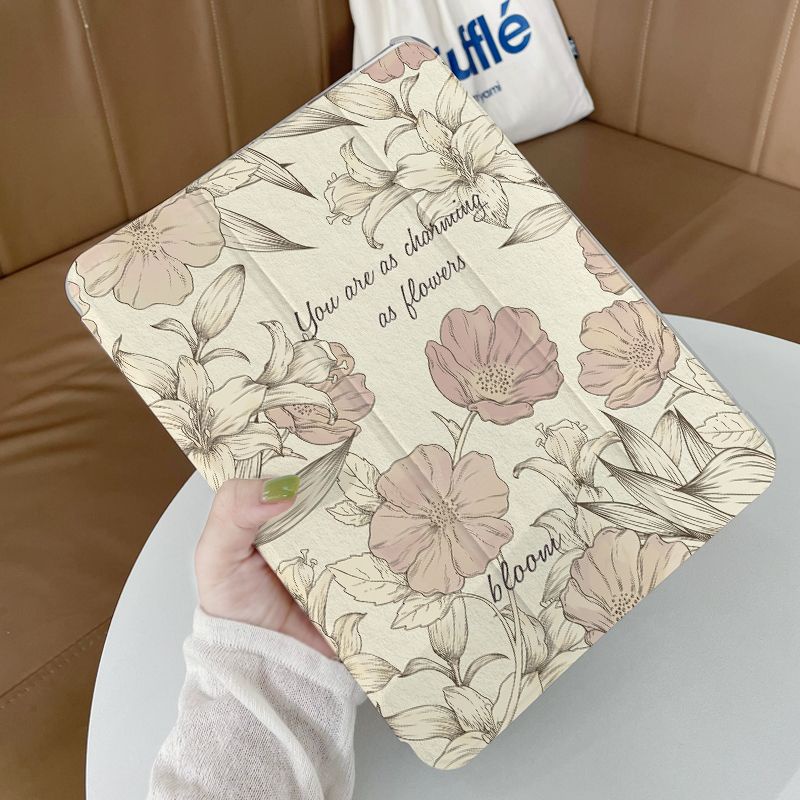Ốp Máy Tính Bảng Trong Suốt Hình Hoa Cho iPad gen9 10.2 / air4 10.9 / pro 11 / pro 12.9 / gen5gen6 9.7 / air 310.5 / gen10 2022 / mini4 5 7.9 / mini6