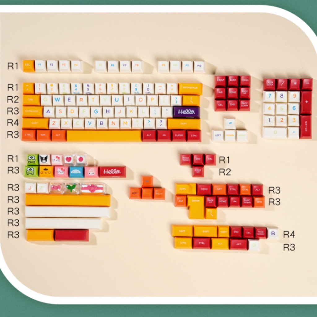 Bộ keycap SA Colourful Dream tráng men siêu đẹp | Nút bàn phím cơ | Profile SA