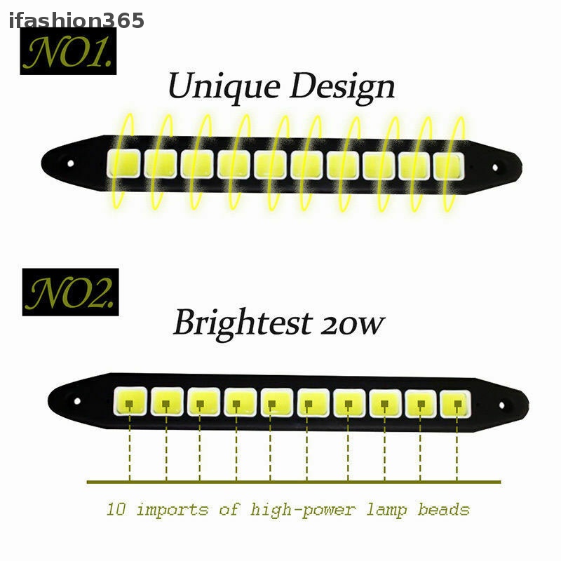1 Đèn Led 1X 10 Bóng 12V DRL COB Chống Nước Dùng Ban Ngày Cho Xe Hơi