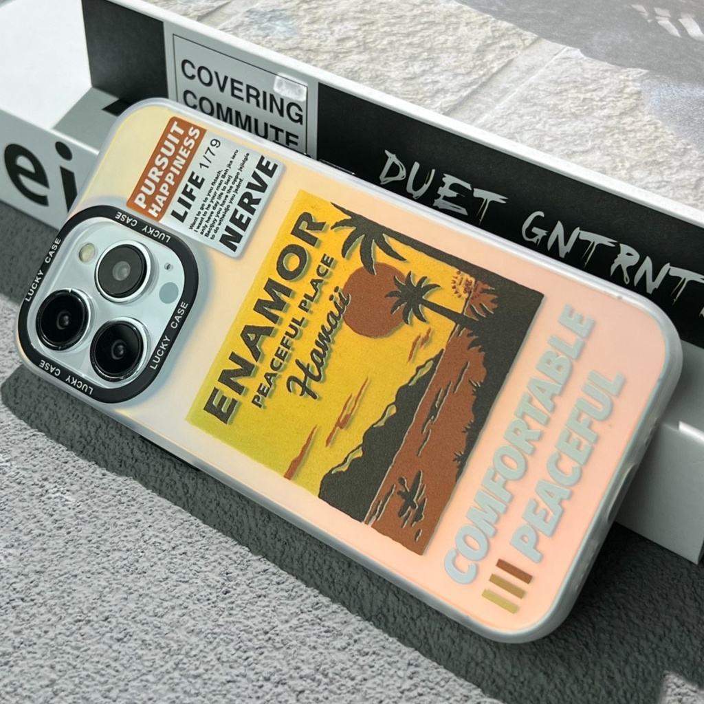 Ốp Điện Thoại Màu gradient In Logo Sang Trọng Chống Sốc / Rơi Cho iphone 14 11 13 12 X XS Pro Max xr Mini xr 7 8 plus