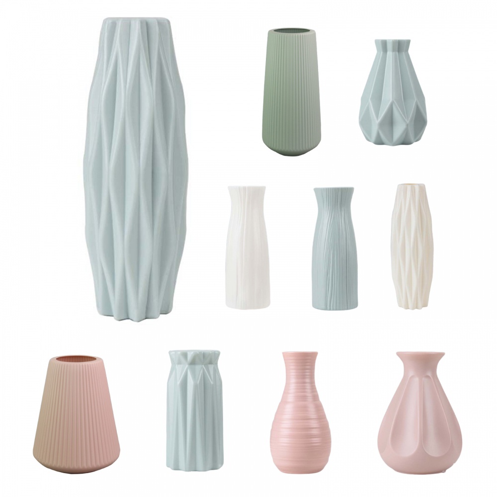 Bình Hoa Nhựa Nhiều Màu Sắc Phong Cách Bắc Âu Trang Trí Văn Phòng