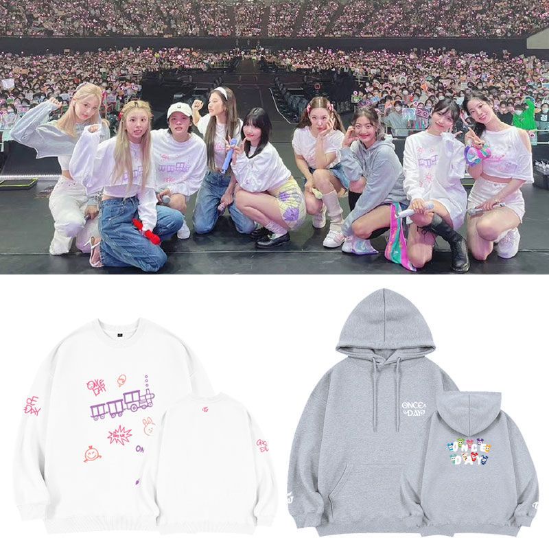 Áo Hoodie KPOP TWICE JAPAN FMONCE DAY Plus Size Dáng Rộng Phong Cách Harajuku Thời Trang Hàn Quốc Cho Nữ