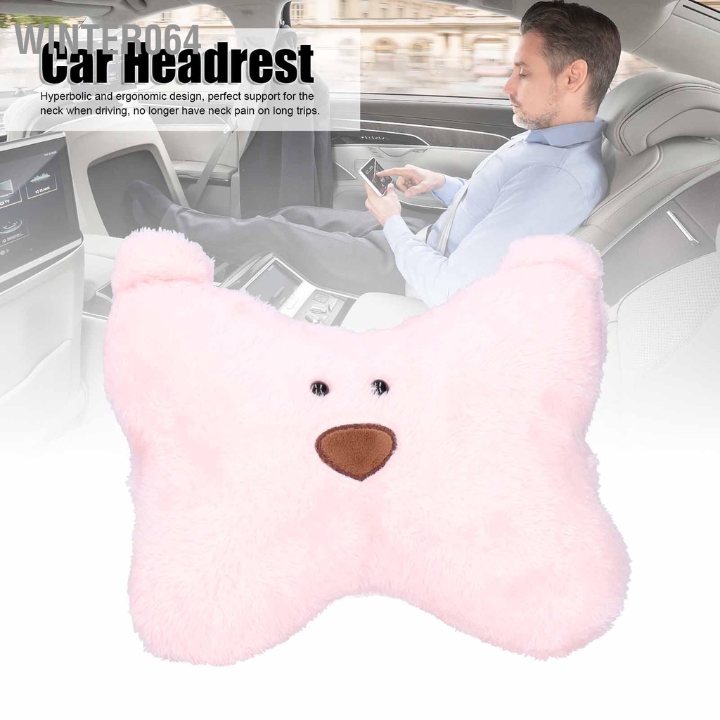 Winter064 Gối Tựa Cổ Hoạt Hình Gấu Dễ Thương Đệm Bông PP Sang Trọng Thoải Mái Cho Ghế Ô Tô