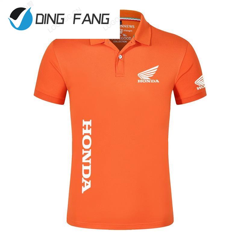 Áo Thun Polo Cotton Tay Ngắn Màu Trơn In Logo Honda Nhanh Khô Thoáng Khí Thời Trang Mùa Hè 2023 Cho Nam